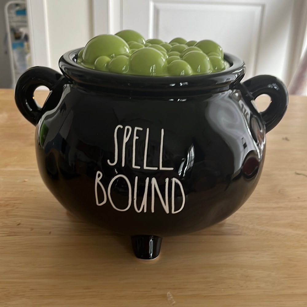 RD SALE! NEW- Rae Dunn "Spell Bound" cauldron; about 10", handle-handle
